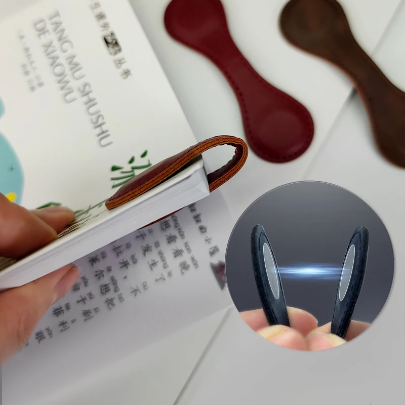 Магнитная кожаная закладка Crazy Horse Кожаная закладка Мощная магнитная закладка в стиле ретро Ins