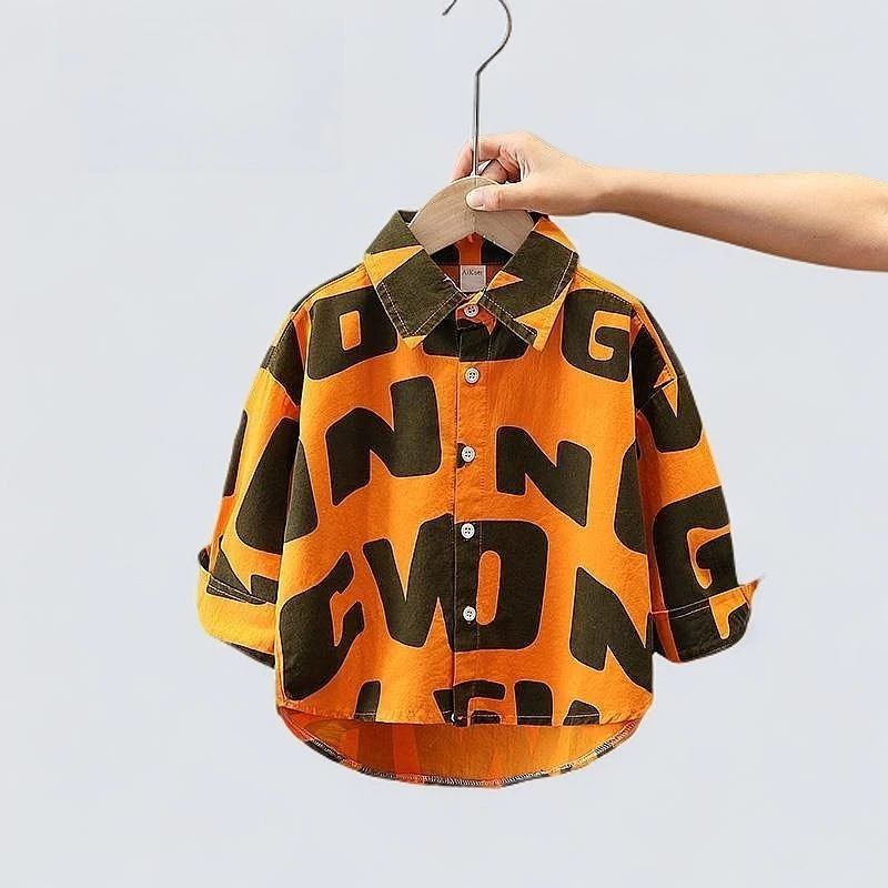 

2025 New Boys Spring Autumn Long Sleeve Shirt Korean Style Stylish Kids Jacket for Medium Small Children