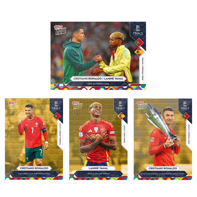 

Topps Now 2025 Uefa Nations League CR7 Cristiano Ronaldo & Lamine Yamal Diy Homemade Football Star Trading Cards Gift Collection