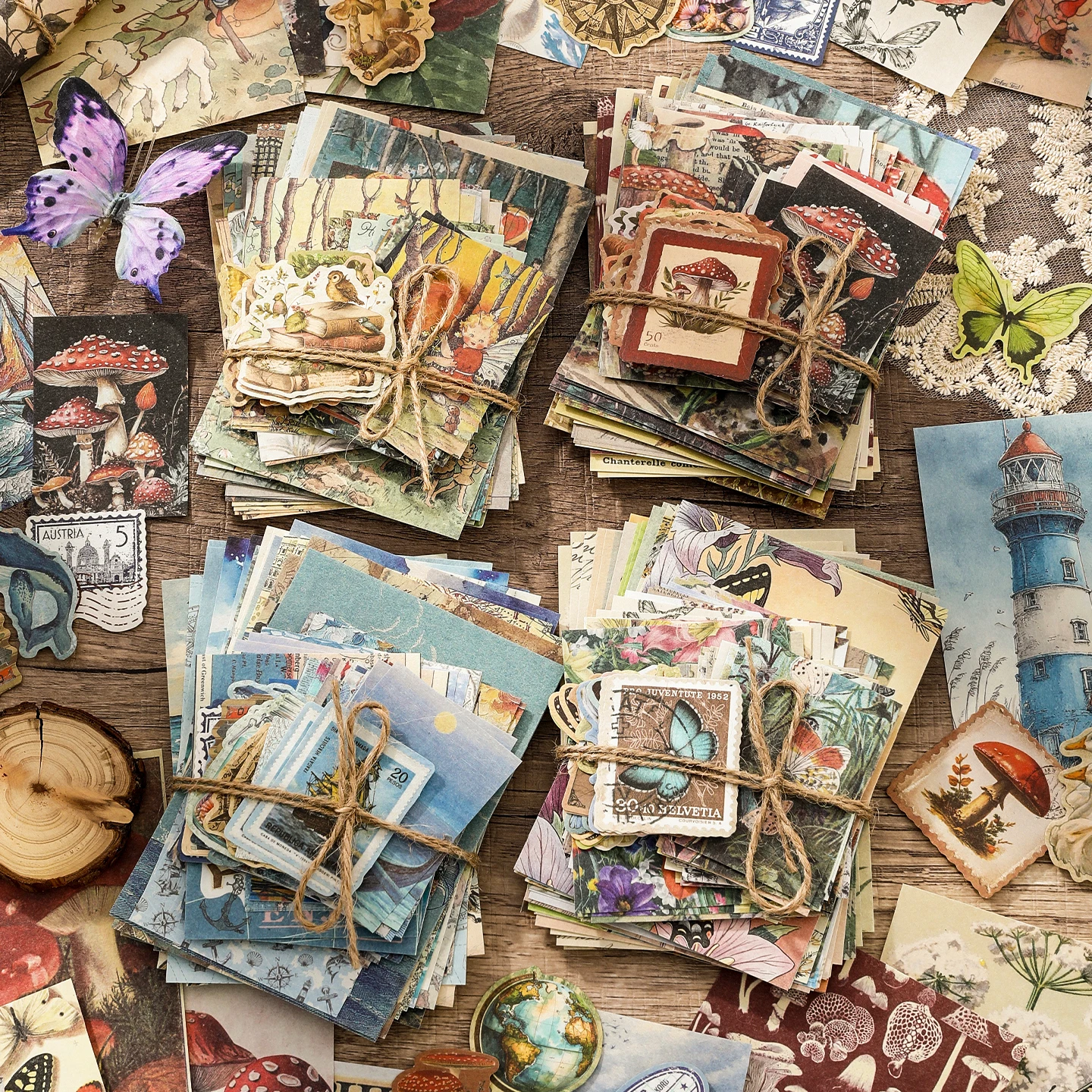 JIAMEI 100pcs Memories of the Past 3.0 Series Retro Scrapbook Decoration Material Background Paper DIY Handmade Journal Supplies