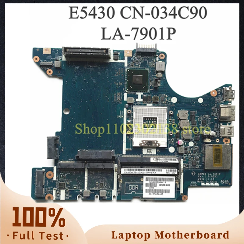 

High Quality Mainboard 34C90 034C90 CN-034C90 QXW00 LA-7901P For E5430 Laptop Motherboard With SLJ8C HM77 100% Fully Tested OK