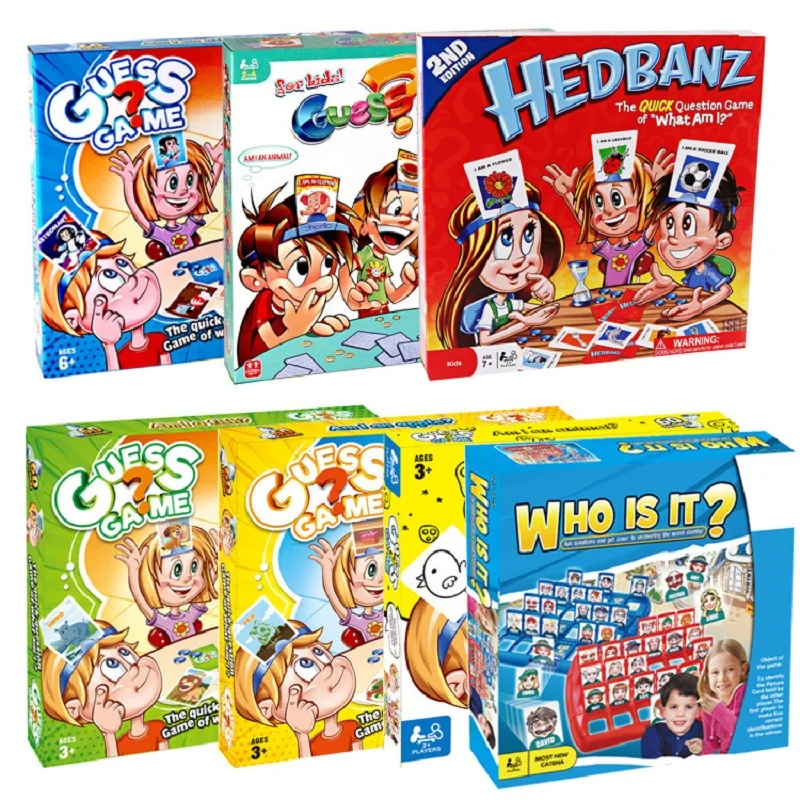 What am I guess who I am Hedbanz family gathering board game card