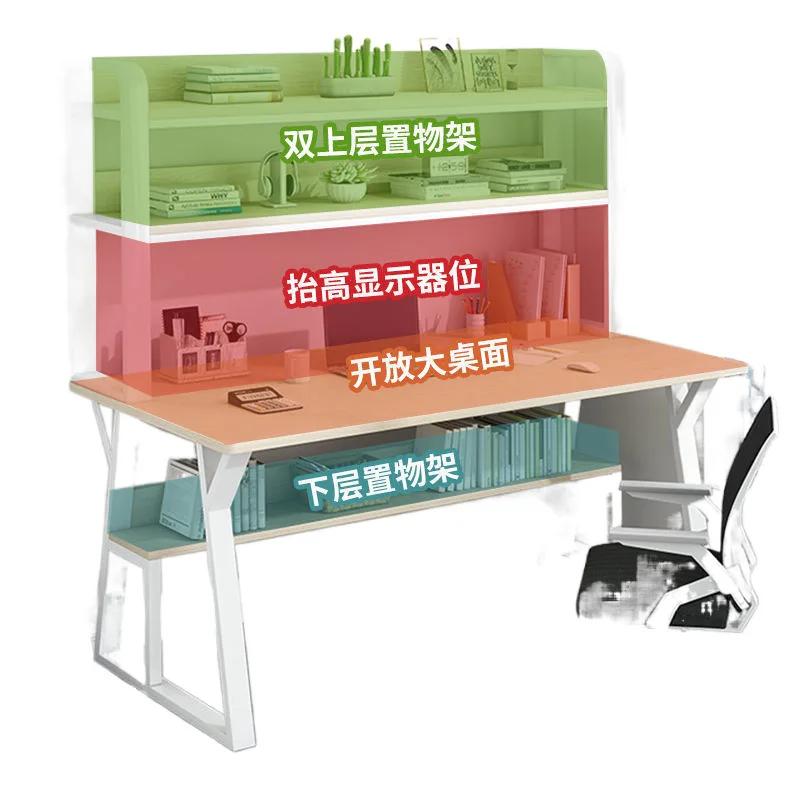 

Настольный компьютерный стол, простая книжная полка, письменный стол, встроенный книжный шкаф, простой современный обучающий письменный стол для спальни