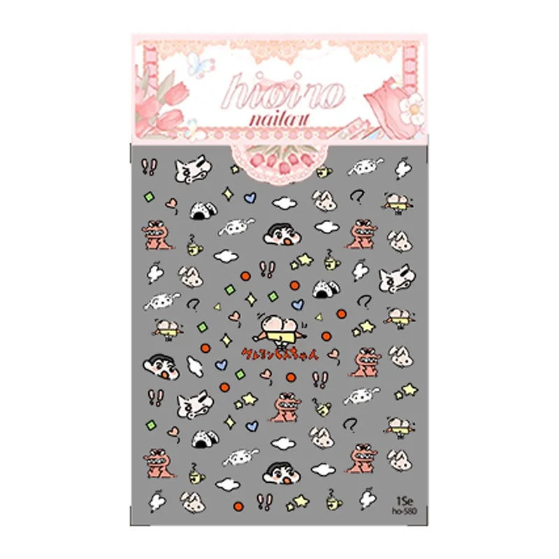 Crayon Shin-chan Cartoon Nail Sticker Anime Women High Quality Decal Nail Decoration Graffiti Stickers Girl Kawaii Nail Art Gift