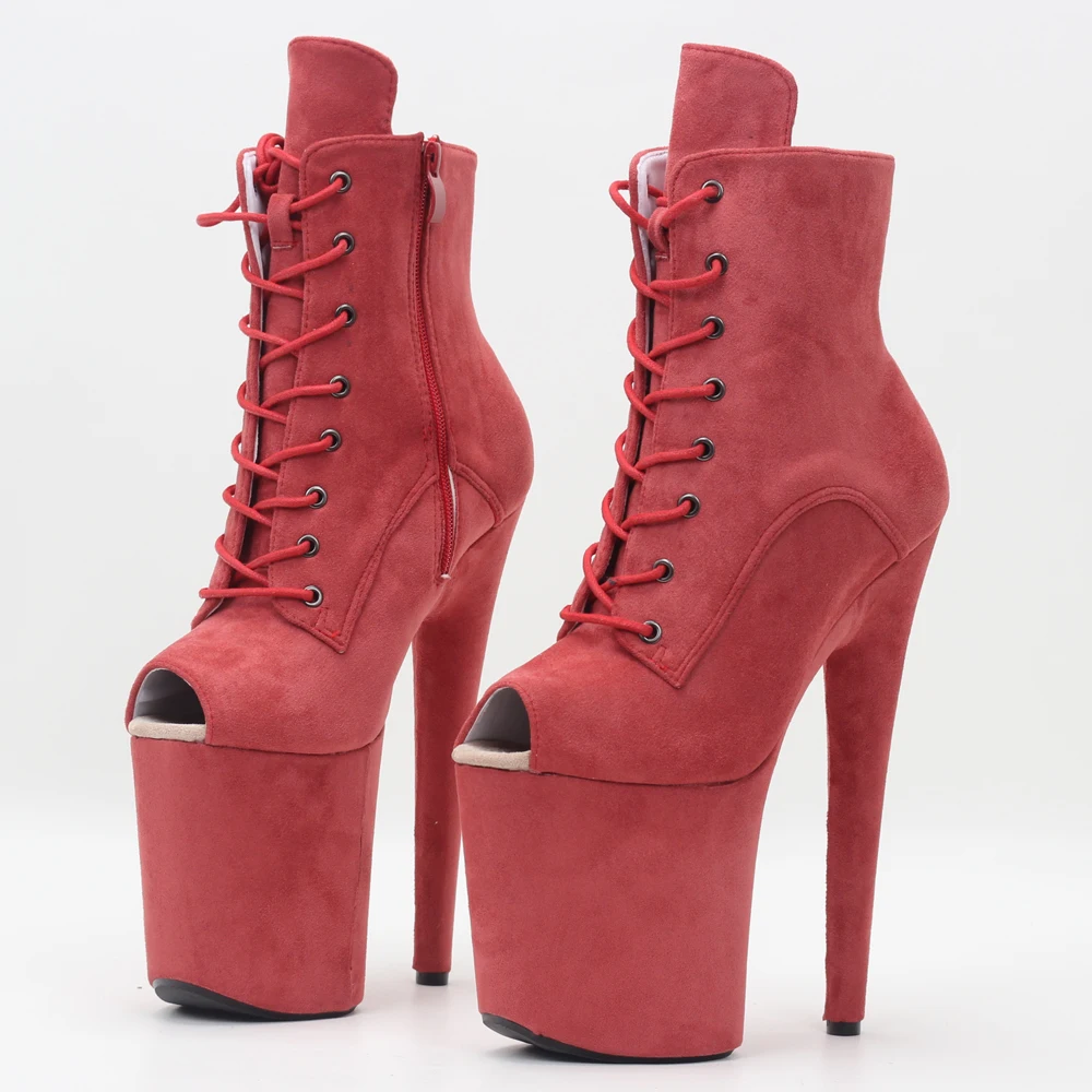 

8Inch Extoic Nude Faux Leather Platform High Heels Pole Dancing Boots