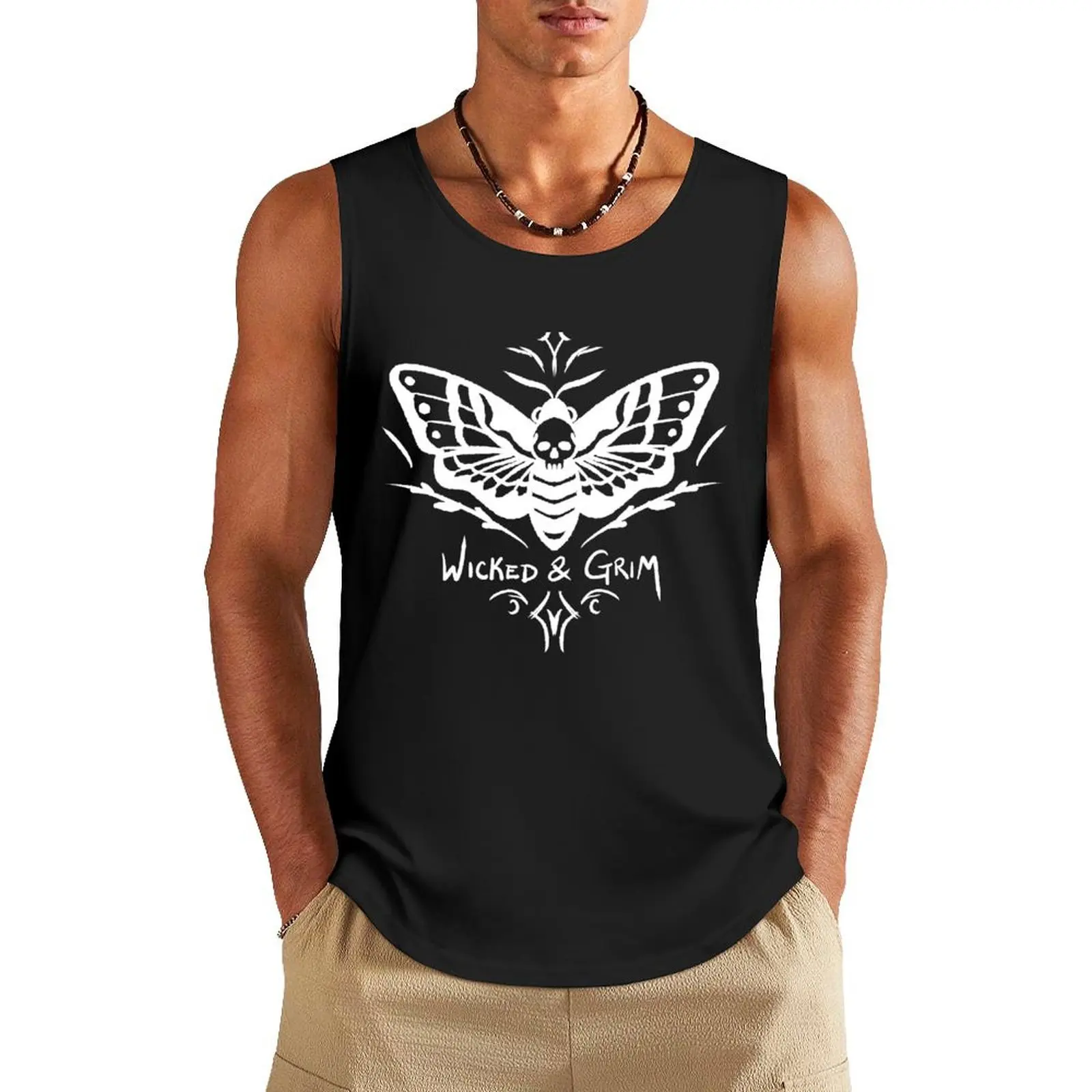 Death Head Moth Design Tank Top muscle t-shirt new in tops & t-shirt sexy clothes men