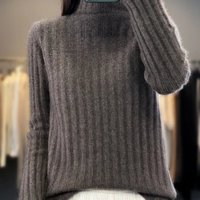 

Loose Pullovers Autumn And Winter Soft Women Sweaters 100% Wool Knit Long Sleeve Female Fashion Jumpers 2023 DR01