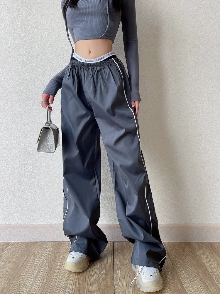

American High Waist Sports Casual Pants For Women Loose Skinny Sports Pants Trousers Fashion Korean Women Casual M371