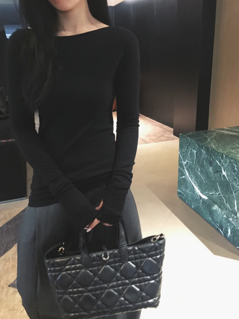 

Водорастворимый шерстяной свитер Cuijia с одним открытым плечом, овальным вырезом, длинными рукавами, облегающий, из мягкой шерстяной пряжи