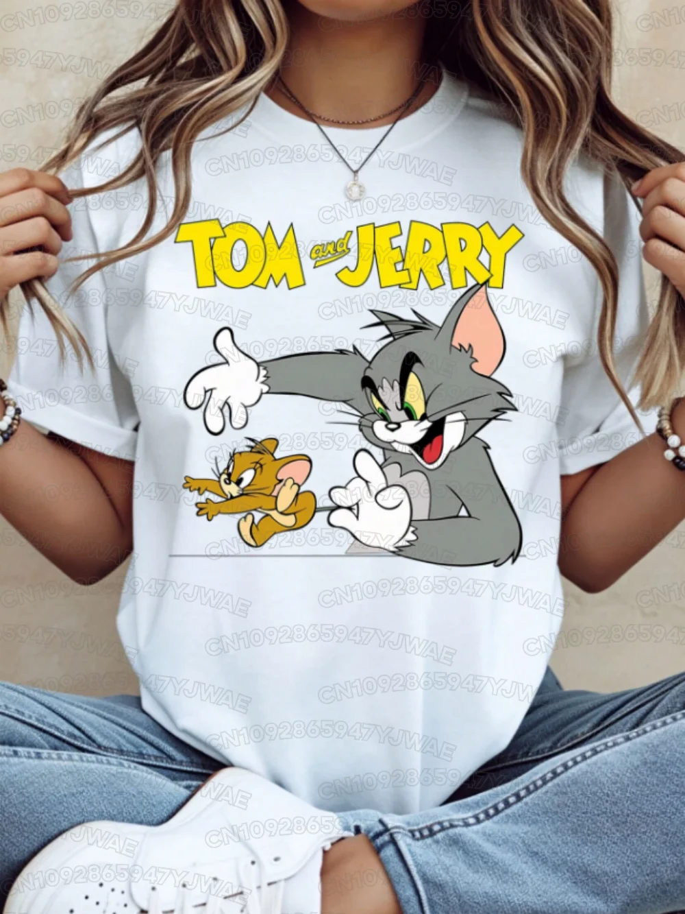 2026 Summer New Men's Women's Cartoon Tom and Jerry Short Sleeve T-Shirts Breathable Round Neck Couple Casual T-shirt Tops