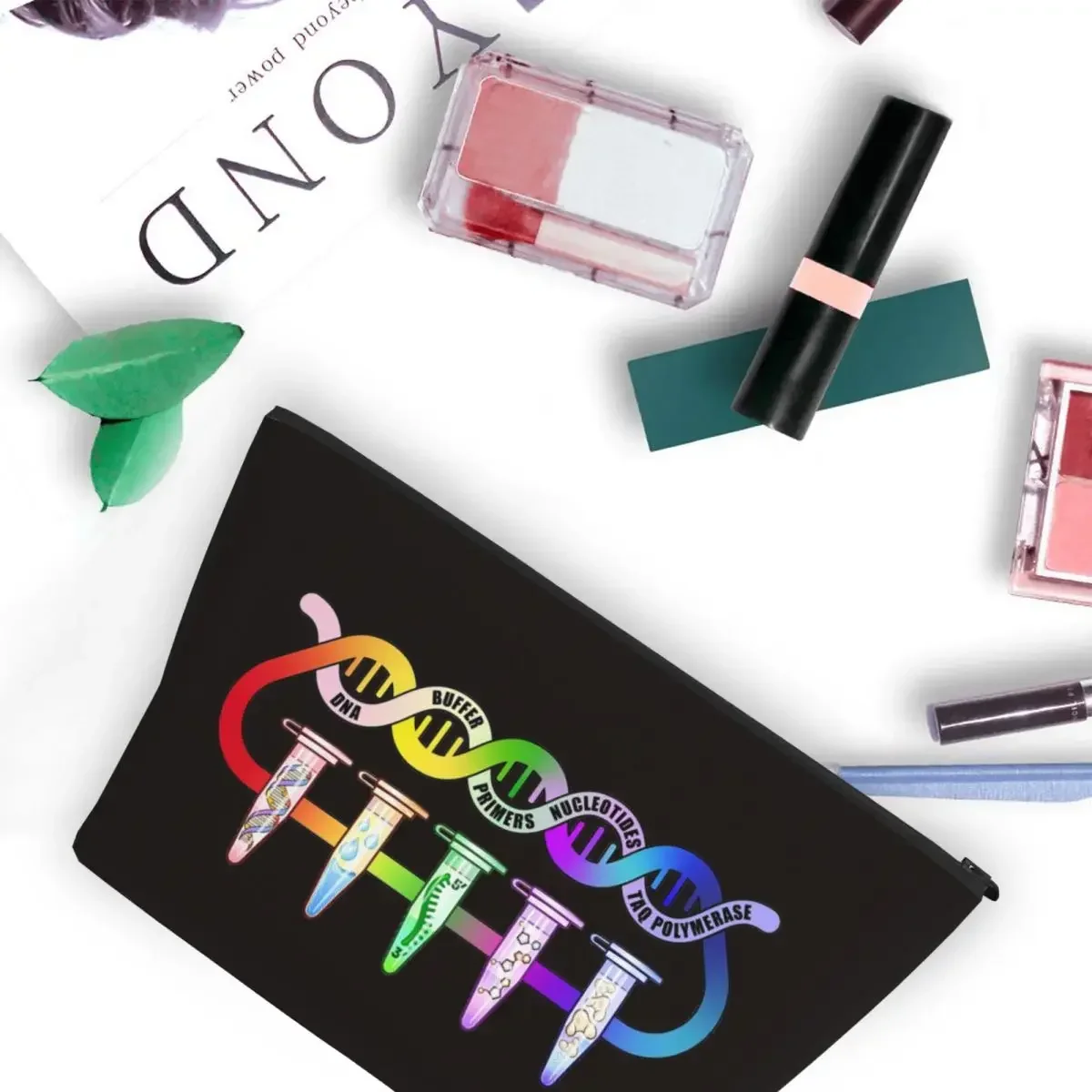 Components Pipette Tubes Biology Science Women Cosmetic Bag Travel Makeup Organizer Pouch Toiletry Storage Dopp Kit Case