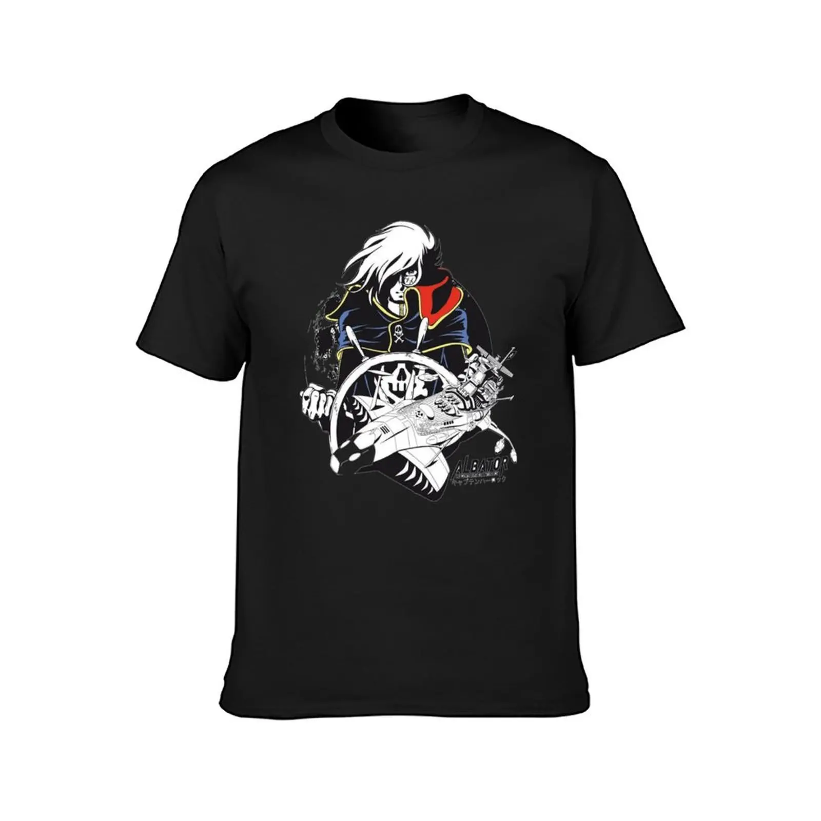 Meilleure Vente Leiji Matsumoto Albator le corsaire de l_espace bateau essentiel T-Shirt blacks Men's t shirts