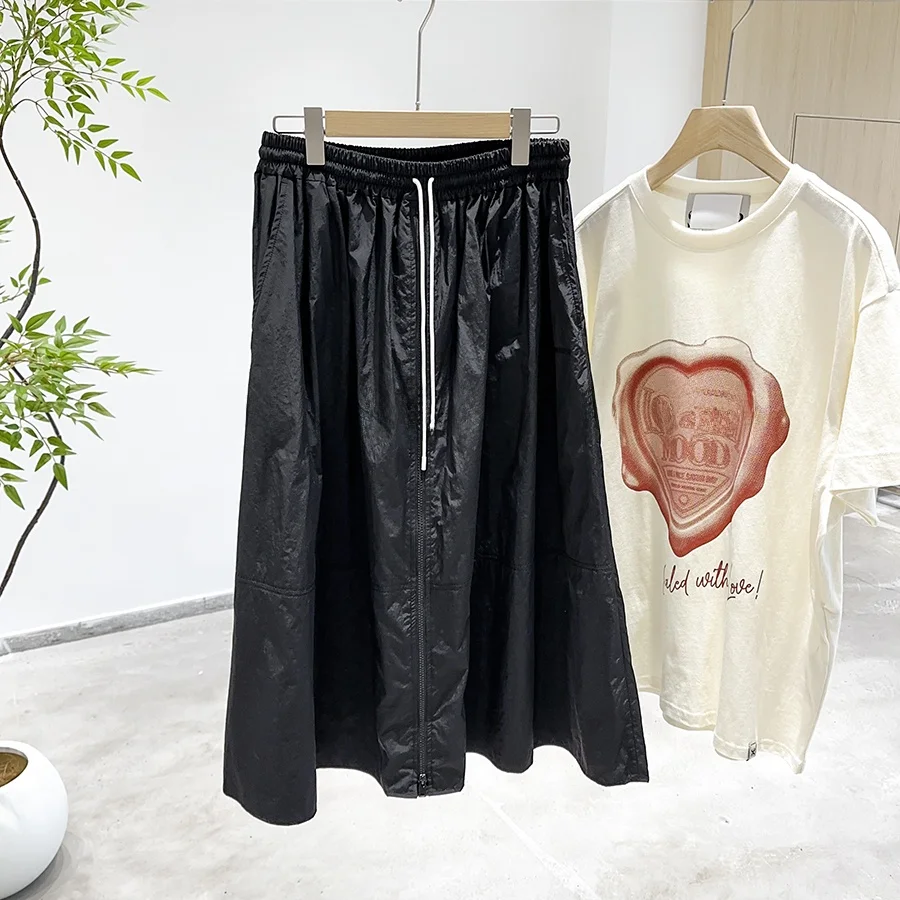 

High Waist Midi Skirt Women's Casual Loose Korean Sle Two Tone Umbrella Skirt Commute Ci Scenarios Ladies Faion
