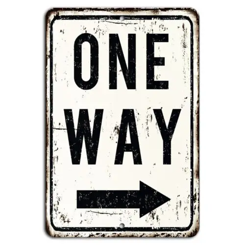 1p,One Way Sign Pointing Right Rustic Vintage Sign