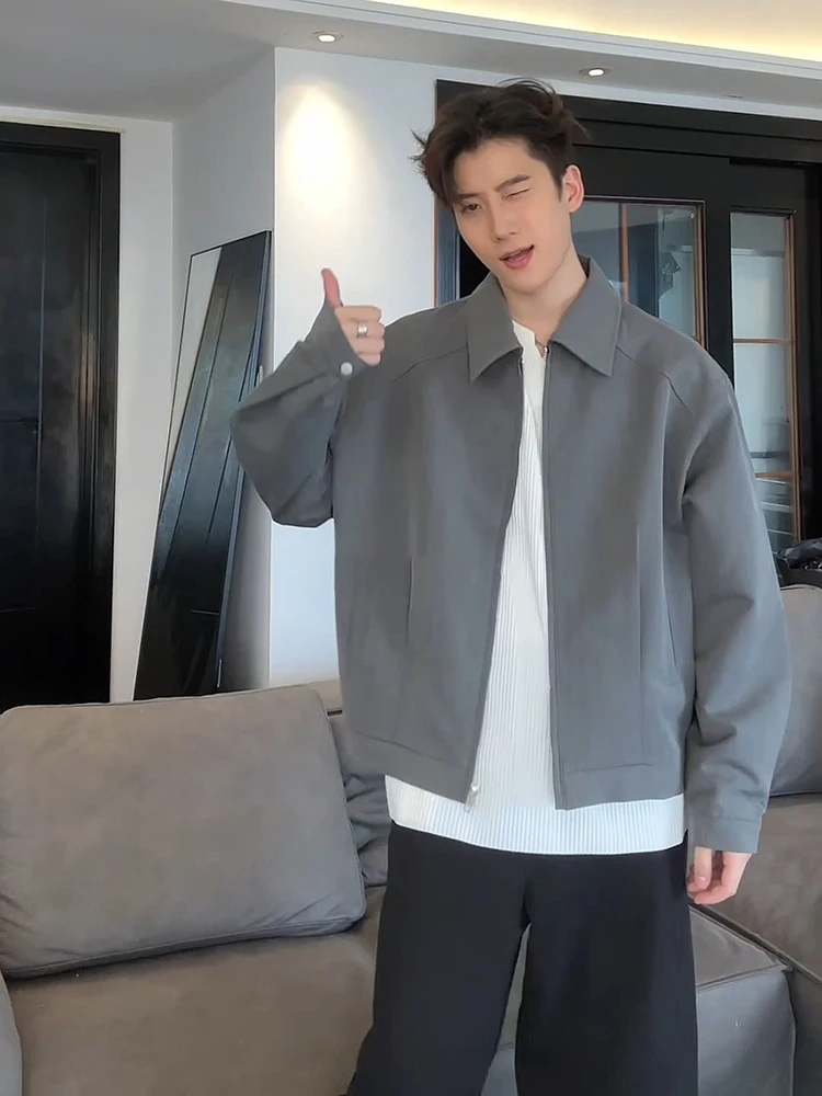 

Мужская демисезонная куртка-бомбер из хлопка и полиэстера в корейском стиле, молодежная мода...