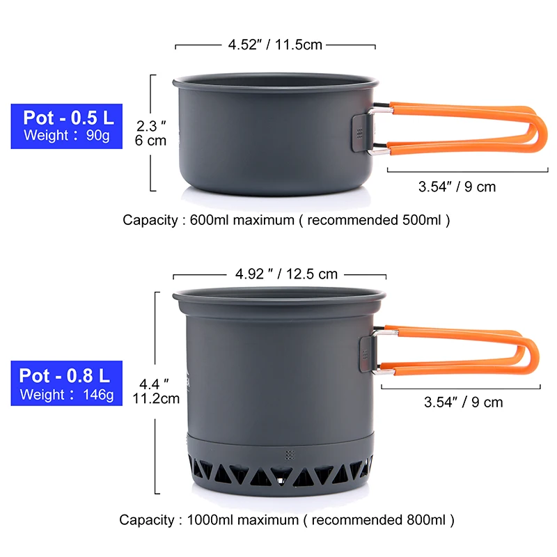 Widesea Camping Cookware Set Stove Tableware Heat Exchanger Pot Mini Burner Coffee Cup Fork Spoon Portable Picnic Kitchenware