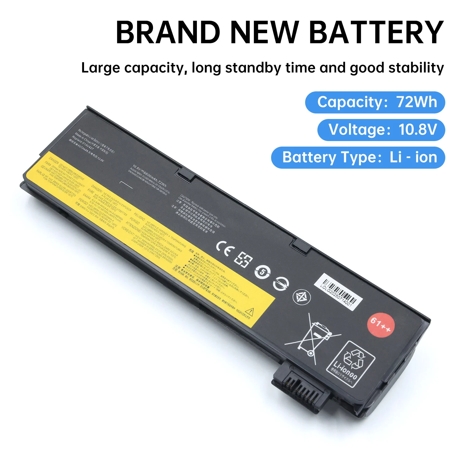 74 wh10.8v 6600mah bateria do portátil para lenovo thinkpad t470 t480 t570 t580 p51s p52s 01av427 01av428 01av423 sb10k97580 61 ++