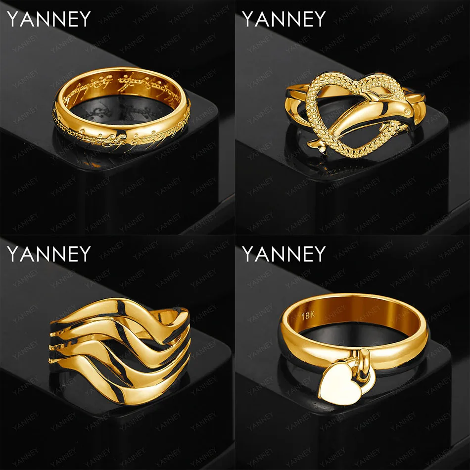 

Fashion 925 Sterling Silver Jewelry 18K Gold 8# Exquisite Heart Shape Dolphin Ring for Women Accessories Gift Party Ornaments