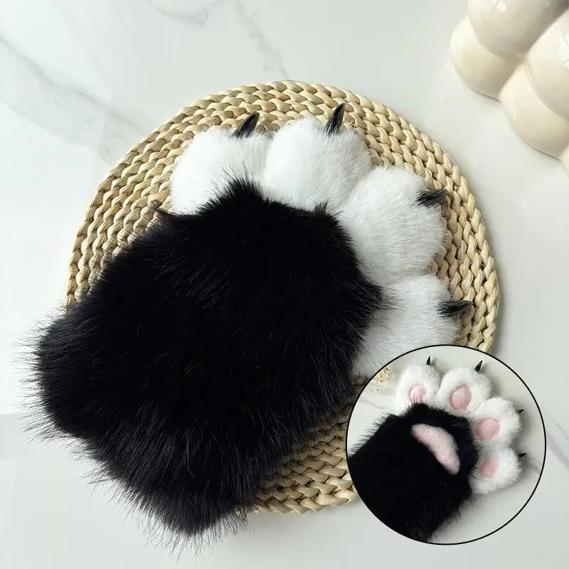 1 Stück Neuer Plüsch-Cosplay-Katzenpfoten-Handschuh, verdickter Cartoon-Katzenkrallen-Quetsch-Handschuh, flauschige Requisiten – Detail 9