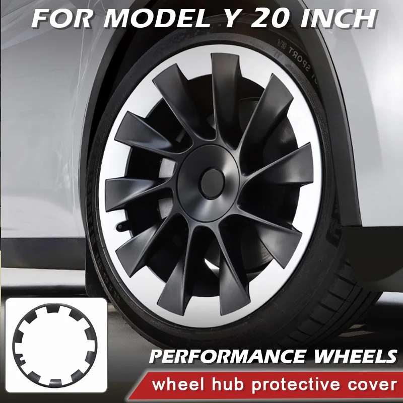 4PCS For Tesla Model Y 20 Inch Wheel Performance HubCap Patch Replacement Wheel Cap Full Rim Cover Accessories Hub Cap 2020-2024