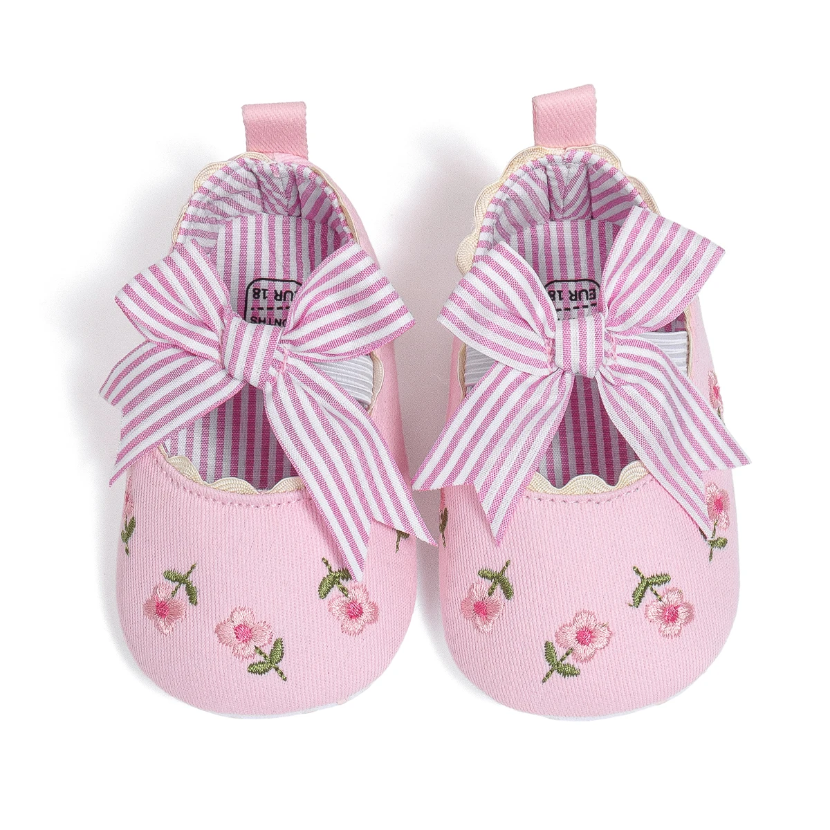 New Flower Embroidery Ballet Baby Girl Shoes Bow Bow Soft Bottom Non-slip Princess Shoes First Toddler Infant Shoes