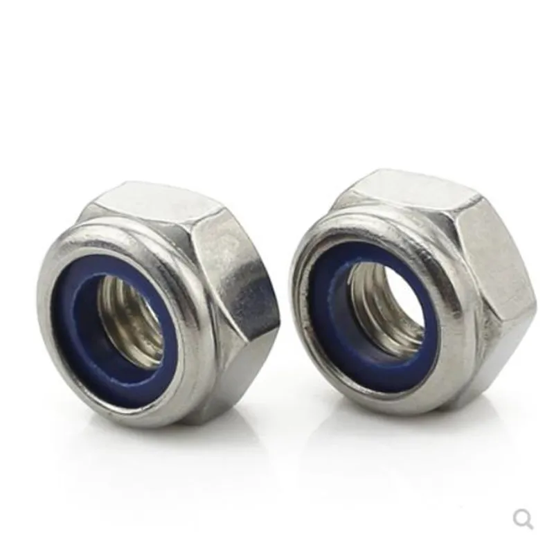 10 stücke unc von 2 #-56 bis 3/8-20 1/4 a2 Edelstahl uk us Grob gewinde Sechs kant Nylon einsatz Konter mutter selbstsicher nde Nylock Konter mutter – Detail 1