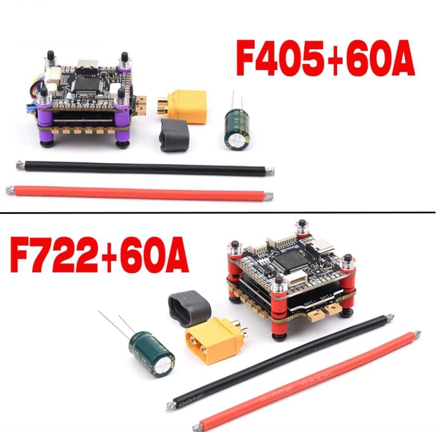 F405 V3 F722 Flight Controller BLS 4-in-1 60A ESC 2-6S Lipo Stack/Flytower for Remote Control FPV Racing Drone Quadcopter