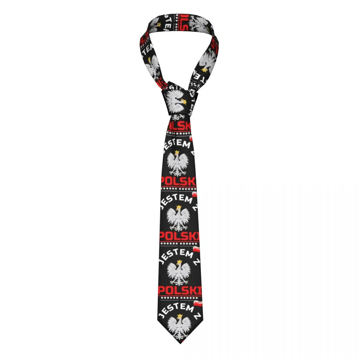 Custom Polish Coat Of Arms Eagle Ties Mens Formal Silk Poland Polska Pride Necktie for Business