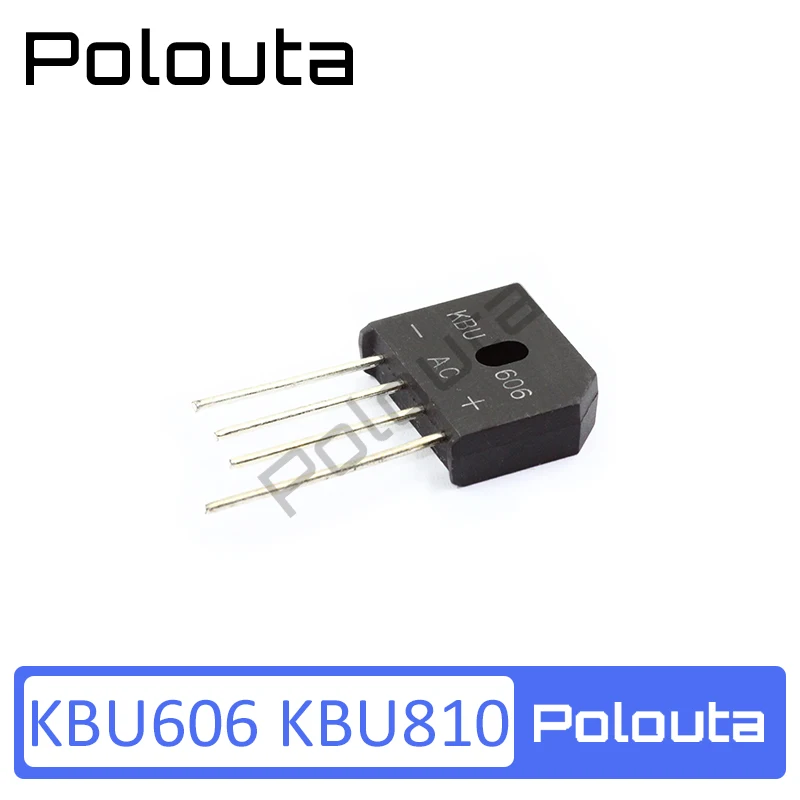 10 Pcs/lot Polouta Kbu810 Kbu606 Bridge Single-Phase Rectifier Bridge Direct Plug Flat Rectifier Simistor Thyristor Sockets Gold