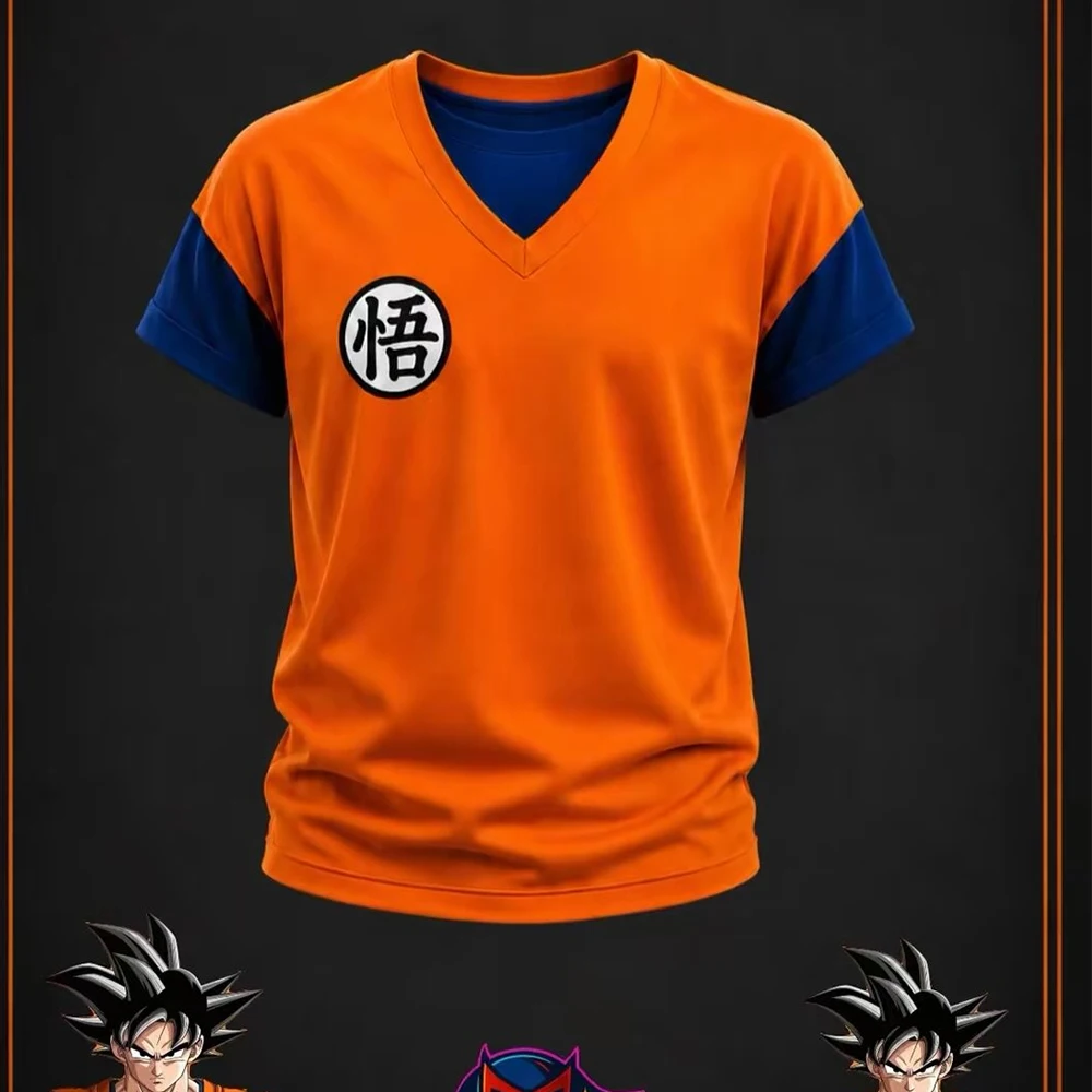 New Dragon Ball Son Goku Cosplay 3D T-Shirt And Pants Set Men And Women Casual Sports Set, Oversized Quick Drying Training Set
