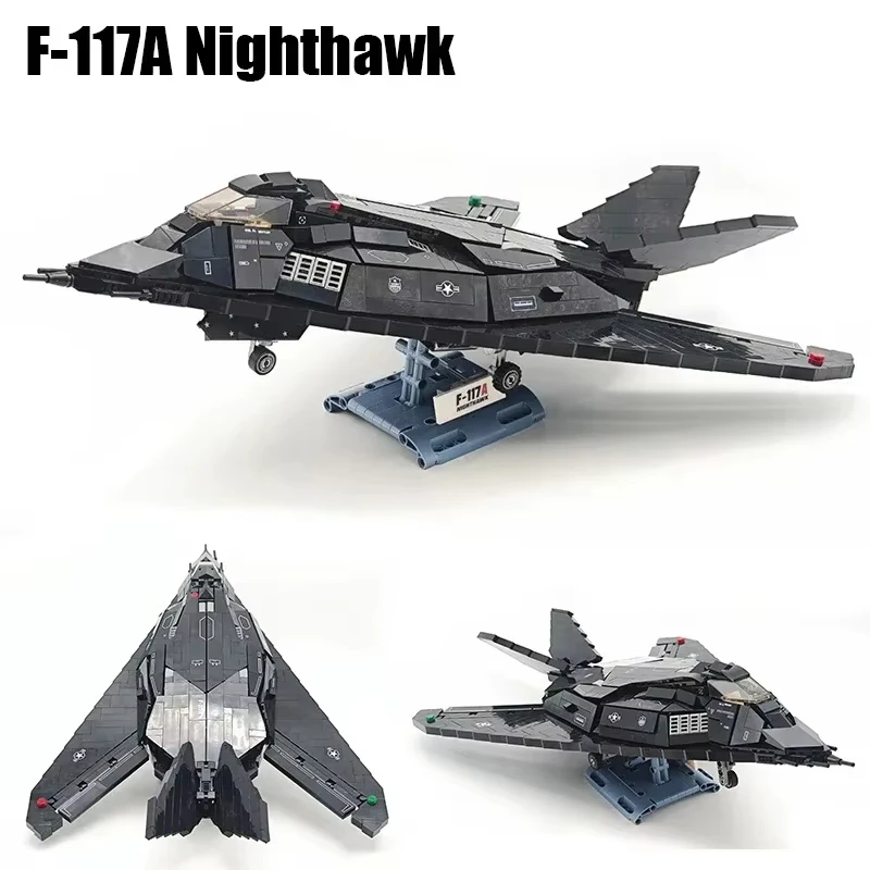 

1375 PCS F-117A Nighthawk – Stealth Fighter Jet, MOC Building Blocks Set, DIY Home Decor Ornament, Best Gift for Adults.