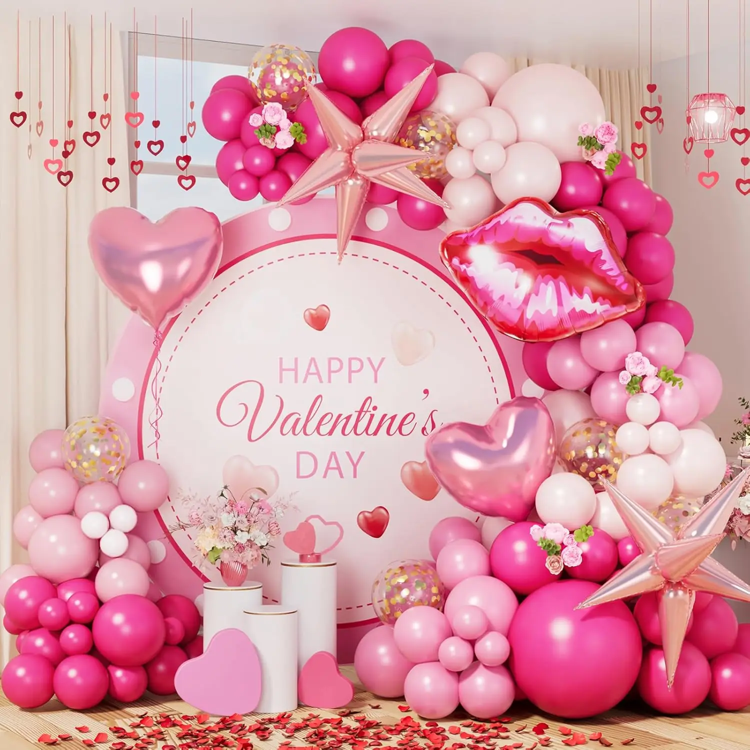 130 Stück Rose Rot Rosa Ballon Girlande Bogen Kit Hochzeit Geburtstag Party Dekoration Valentinstag Baby Shower Dekor Globos Supplie