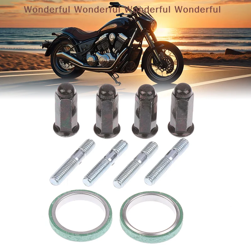 

2Set For Gy6 Bike Exhaust Pipe Screw Gasket Spare Kit, Motorcycle Engine Parts