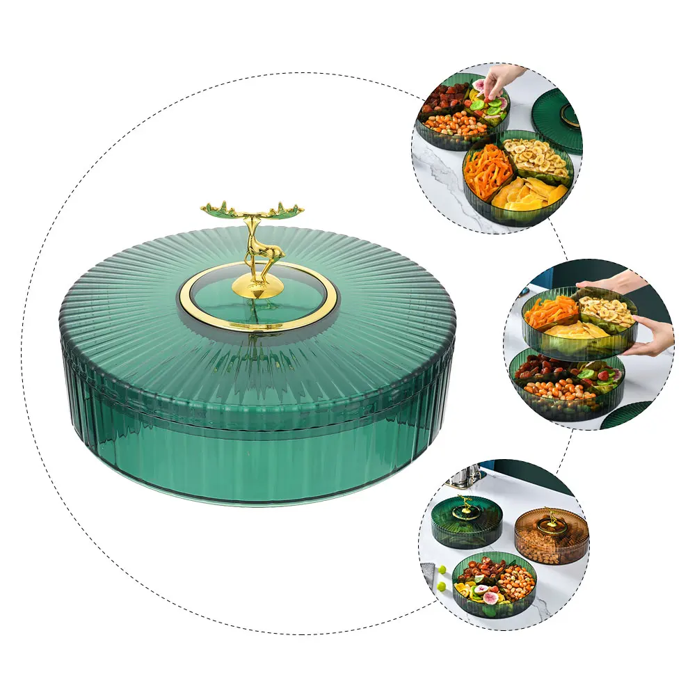 

Snack Storage Box Dried Fruit Container Lid Compartment Design Lightweight Compact Party Bowls Serving Trays Household Nuts
