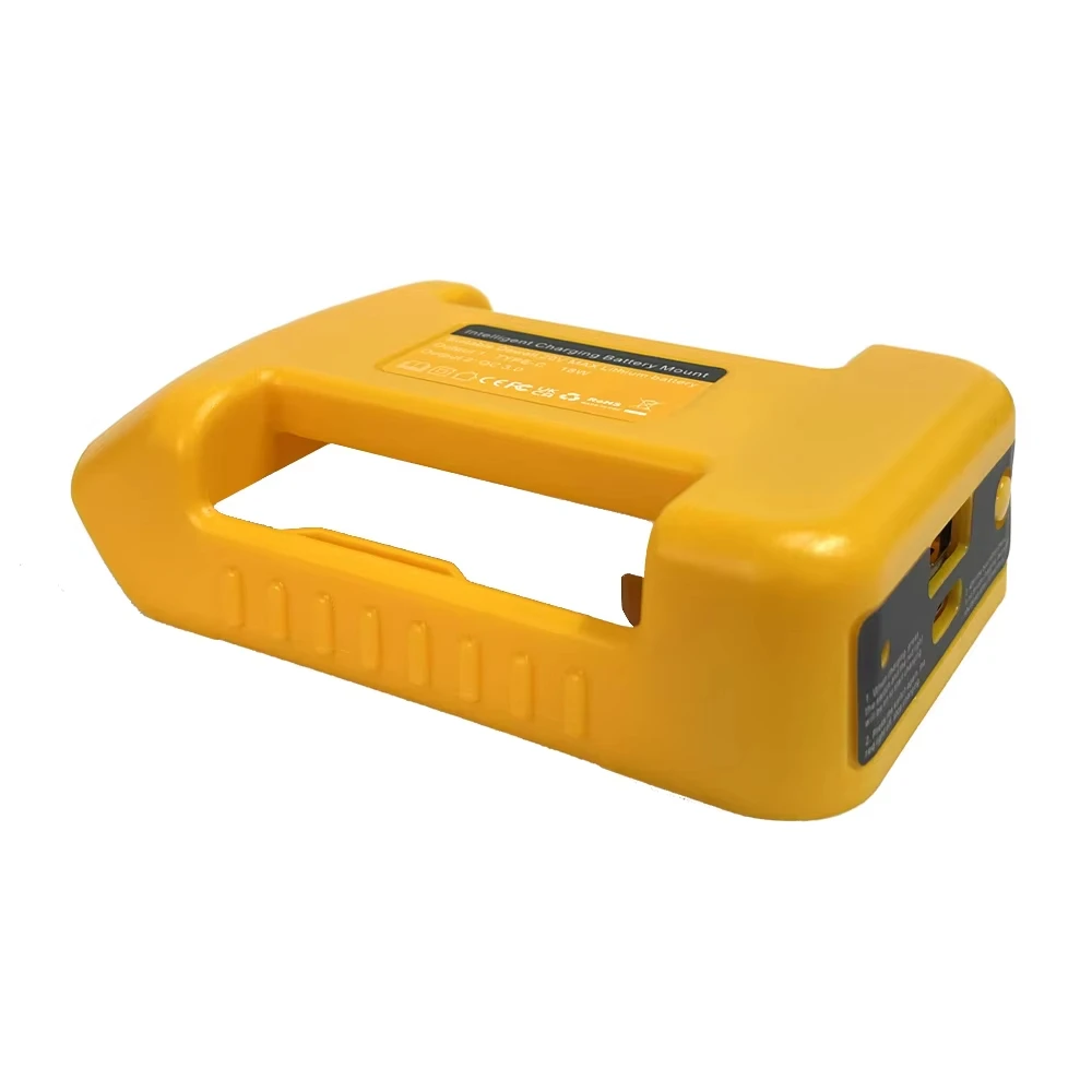 1 Pack USB Charger Adapter for Dewalt 18V Battery – Type-C Fast Charging + USB Port, Work Belt Mount Holder