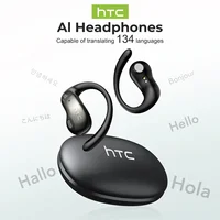 HTC NE19 auriculares Bluetooth OWS auriculares inalámbricos deportivos potentes graves AI traductor auricular impermeable gancho para la oreja estéreo más fuerte