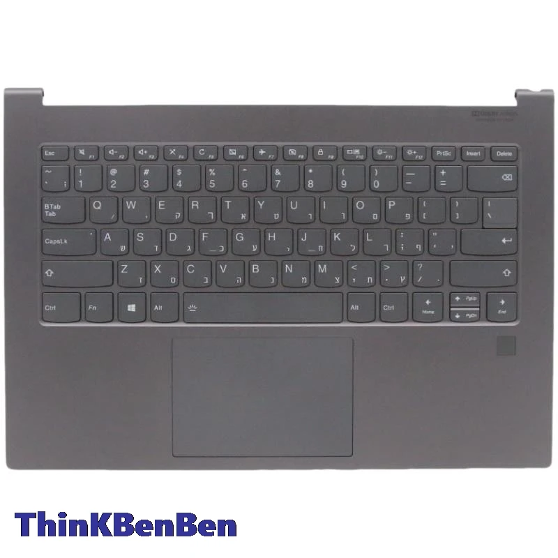 

HB Hebrew IL Israel Keyboard Iron Gray Upper Case Palmrest Shell Cover For Lenovo Ideapad YOGA C930 13 13IKB Laptop 5CB0S72623