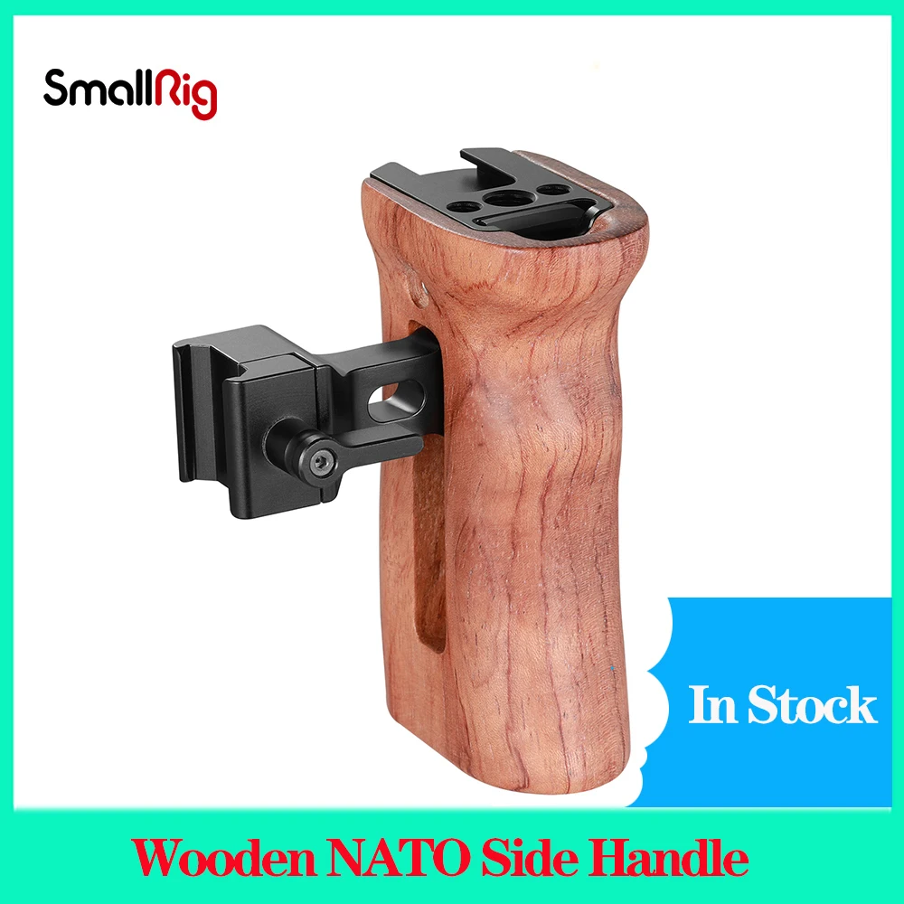 

SmallRig 2187B Wooden NATO Side Handle Universal Handle Grip for Cage with NATO Rails for Lightweight Handheld Shooting Kits