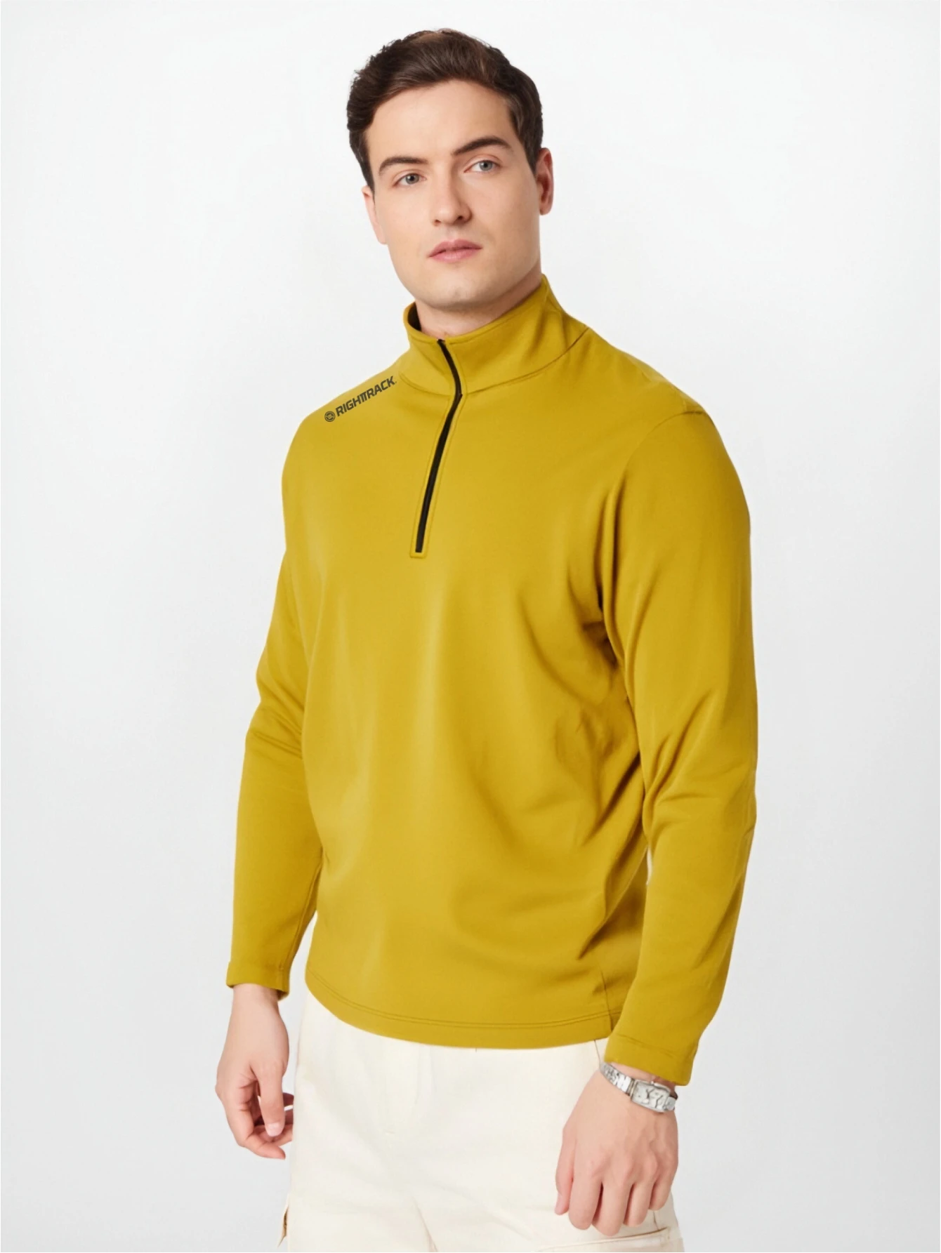 

New Men’s Zip Sweatshirt Winter Outdoor Long Sleeve Fleece Thermal Running Fitness Clothes RT Windproof&Warm Training Sweater