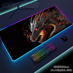 Dragon Large RGB Gamer Mousepad Mouse Mat Gaming Desk Mat LED Keyboard Mats Luminous Desk Pads Mouse Pad For PC Mousepads