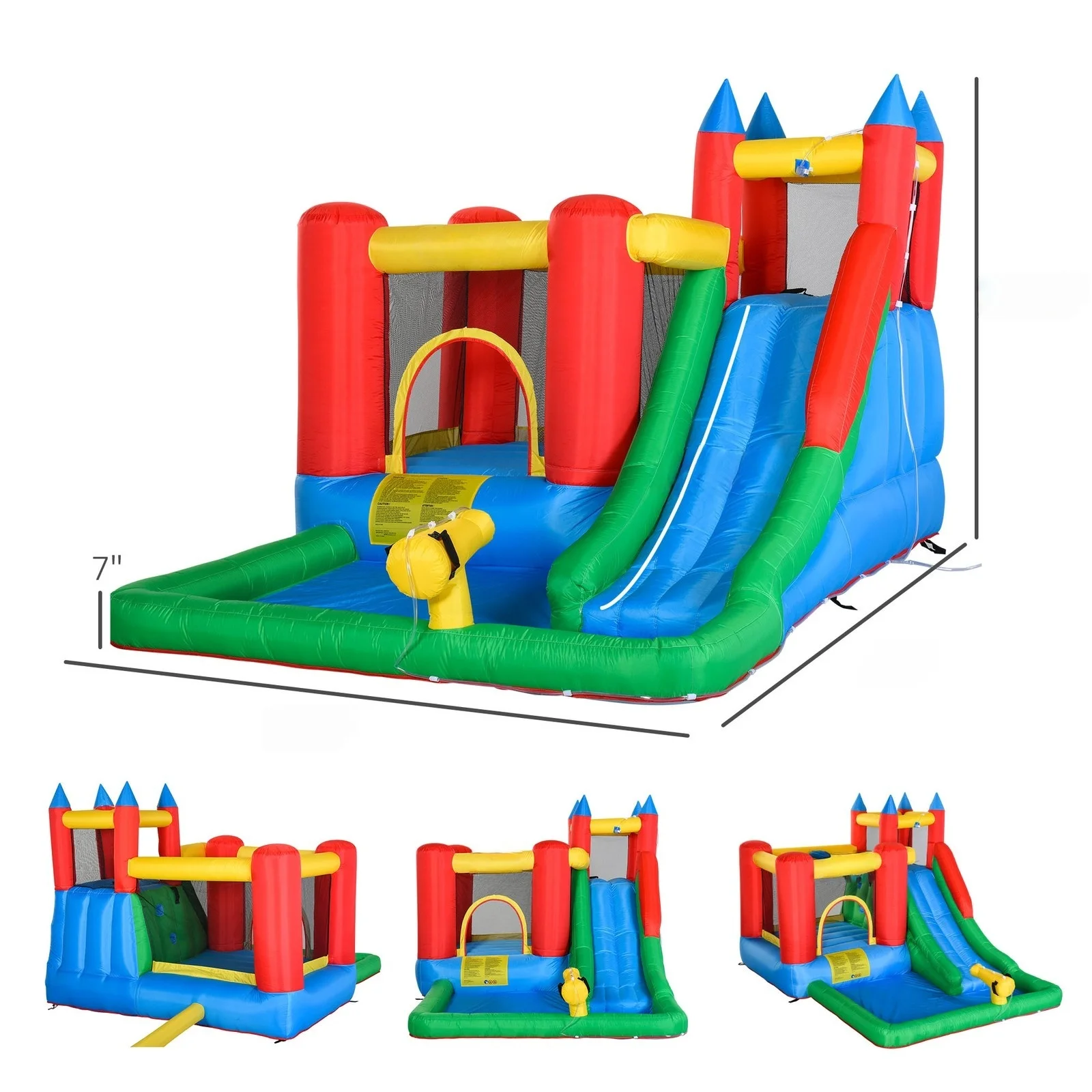 

130" x 96.5" x 84.75" Inflated Castle for Climbing, Bouncing, & Sliding