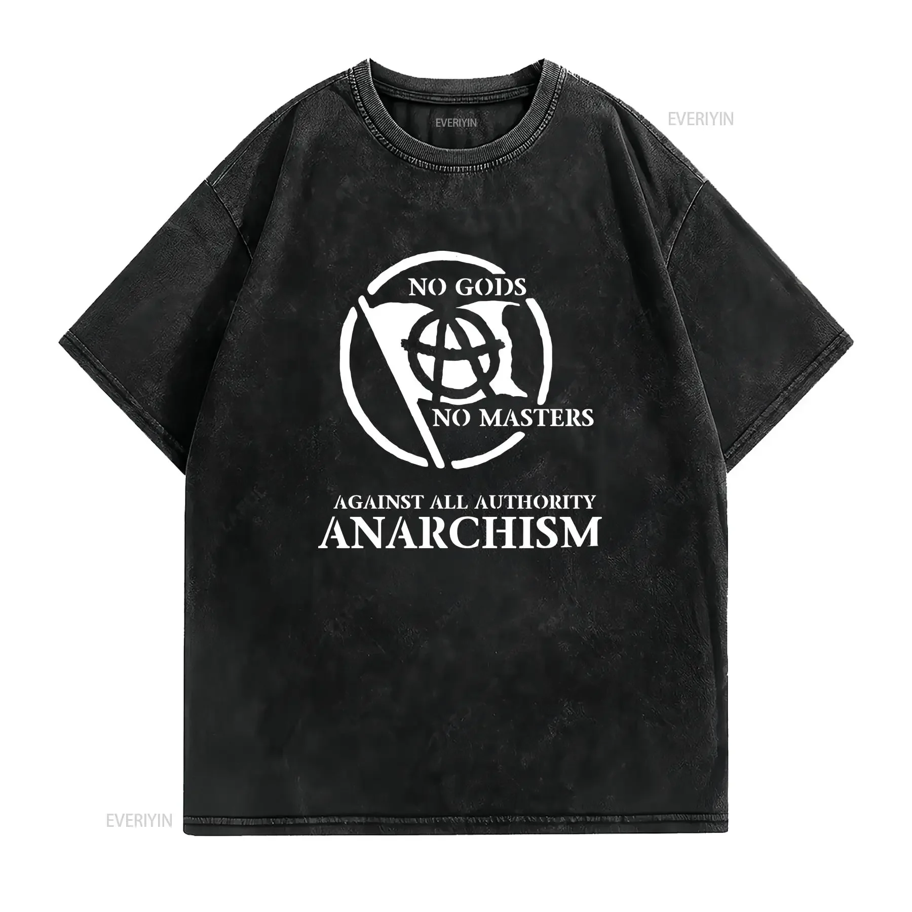 No Gods Masters T Shirt vintage Washed designer clothes Slightly homme fashion Casual Versatile Stretched streetwear Stylish