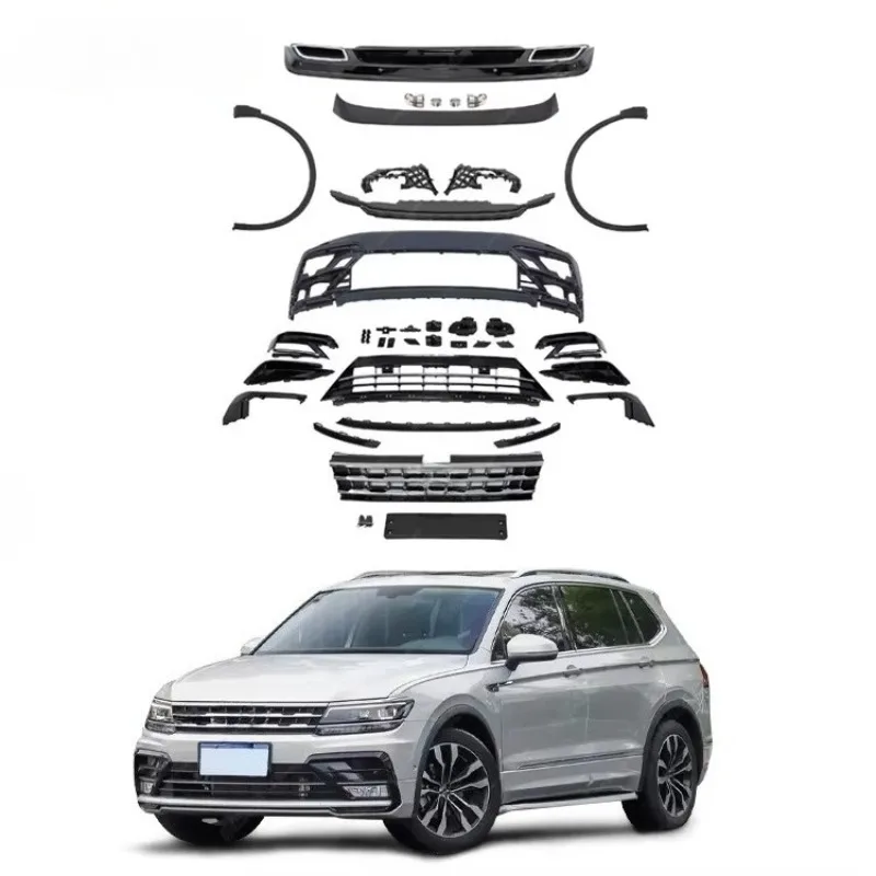 

R-line Style Body Kit for Volkswagens Tiguan Update with Front Bumper Rear Bumper Grill Rear Diffuser Car Accessories