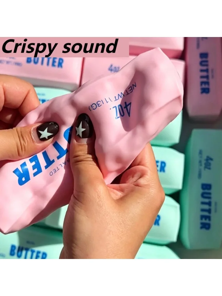 Butter-Stick Squishy Stressball Knuspriges Langsam Zurückfederndes Quetschspielzeug Knisterndes Sensorisches Fidget-Spielzeug Angstlinderung Handübung Geschenk