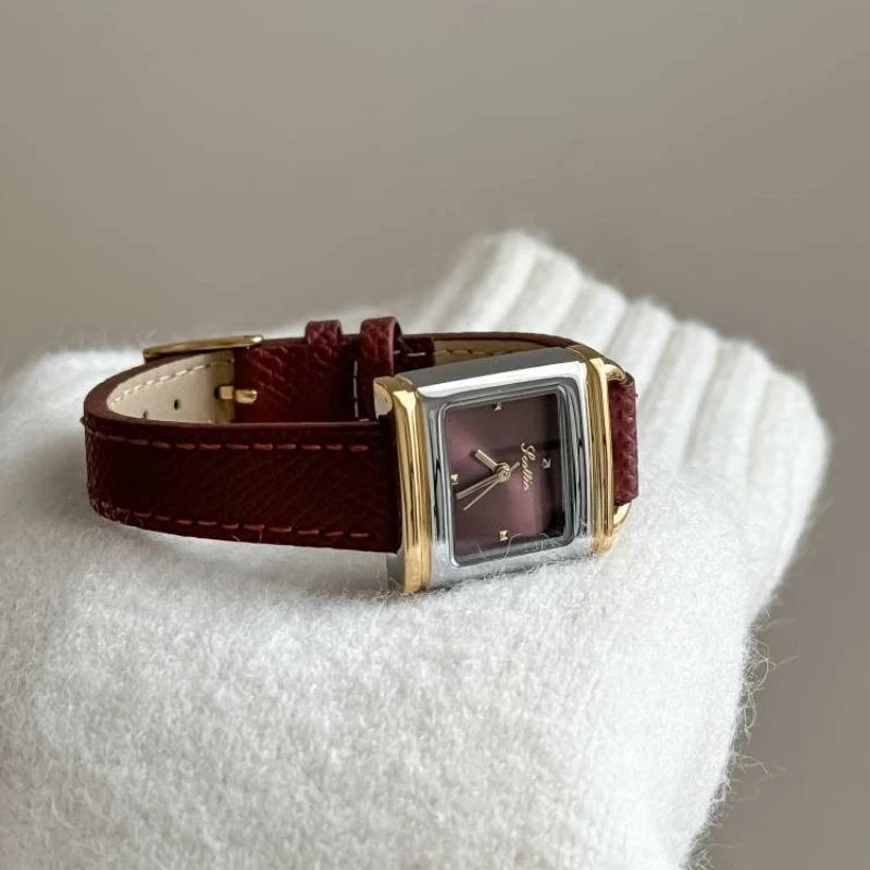 Creative Square Lock Women's Watch Fashion Steel Strap Leather Waterproof Wristwatch Top Japanese Movement Ladies Watch