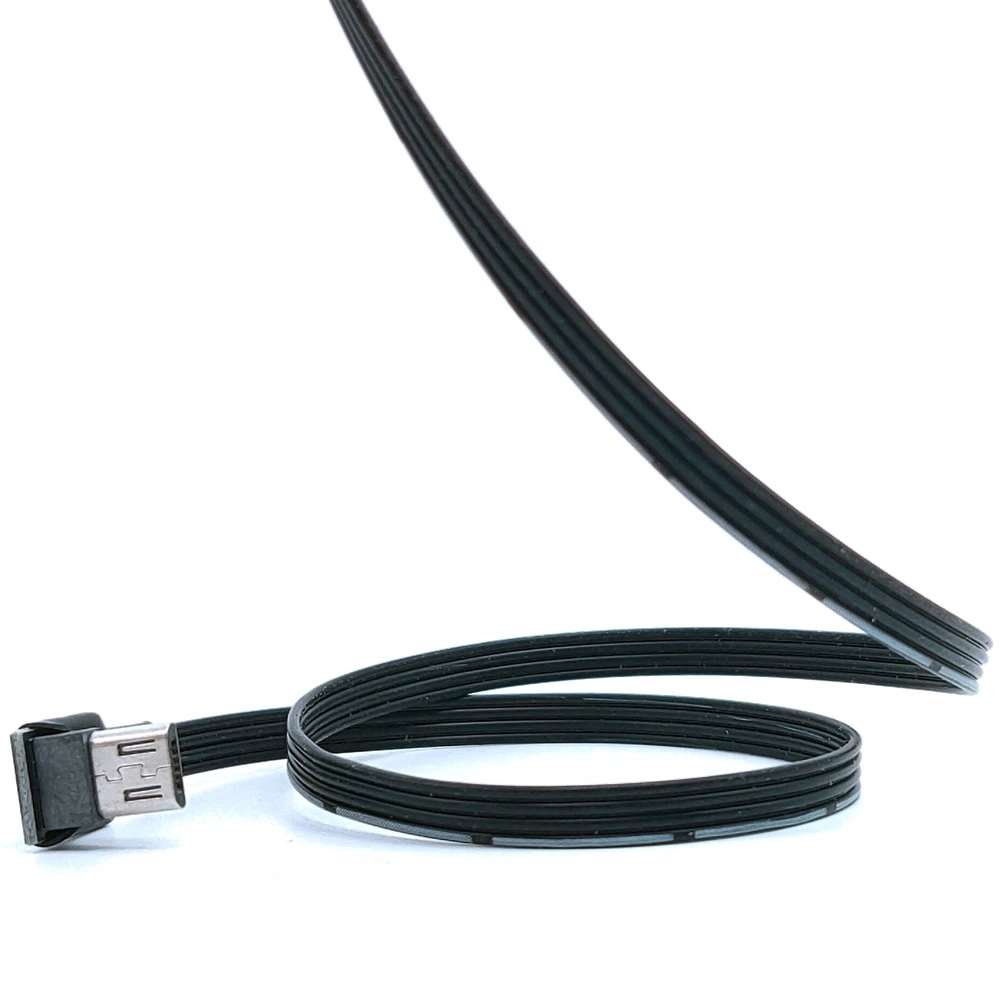 Cable de datos Micro USB macho a USB macho de 90 grados, arriba, abajo, izquierda y derecha, 0,5 m, 1m para teléfono móvil y tableta