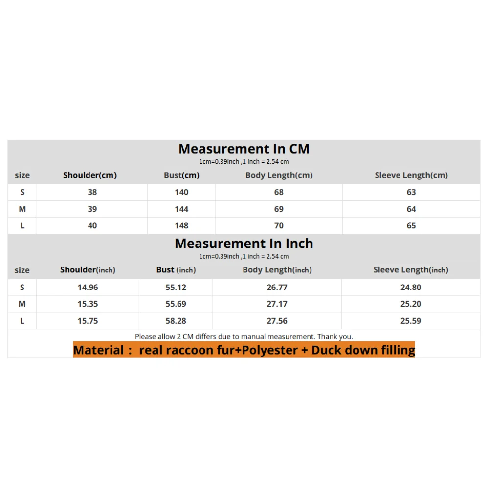 เสื้อโค้ทขนเป็ดแบบใหม่สำหรับฤดูหนาว  ขนแรคคูนแท้  เสื้อแจ็คเก็ตพัฟเฟอร์ผู้หญิง  สีขาว  เสื้อแจ็คเก็ตขนเป็ด  ความยาวปานกลาง  เสื้อพาร์กา  หนา อุ่น  แขนถัก