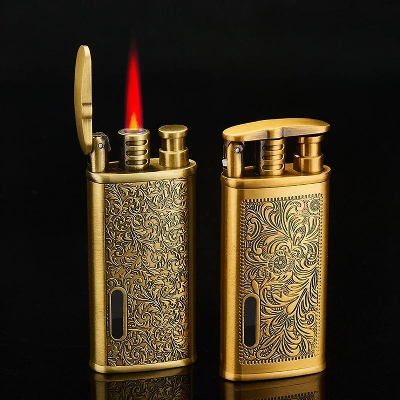 Metal carving Turbo Jet Lighter Compact Butane Torch Cigarette  Lighter Kerosene Gas 1300 C Windproof Petrol Lighter Smoker