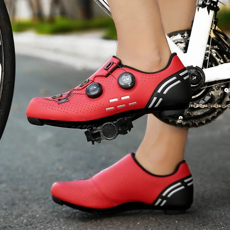 Cycling Shoes for Men and Women, Self-Locking Rubber Sole, Speed Sneaker, Bicycle Shoes, Flat Cleat, Bike Footwear