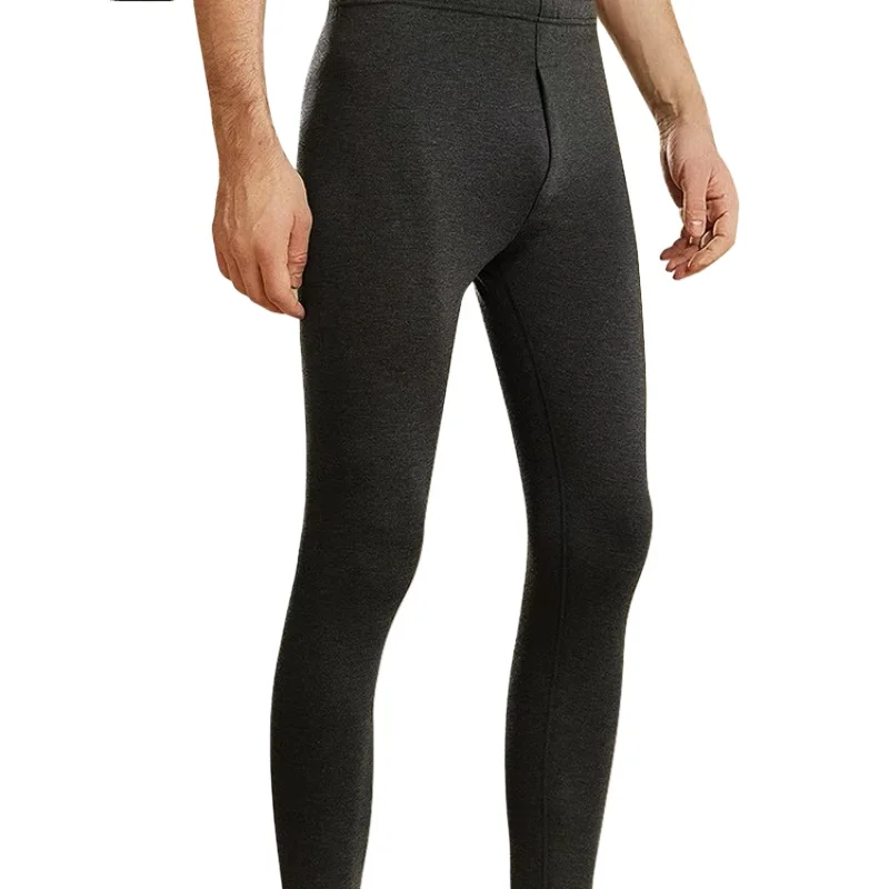 Men's Long Johns Thermal Underpants Leggings Wool Tight-Fitting Winter New Thick Thermal Cold-Proof Abrasive Youth Pants